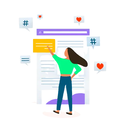 a-woman-interacting-with-a-digital-interface-filled-with-seo-elements